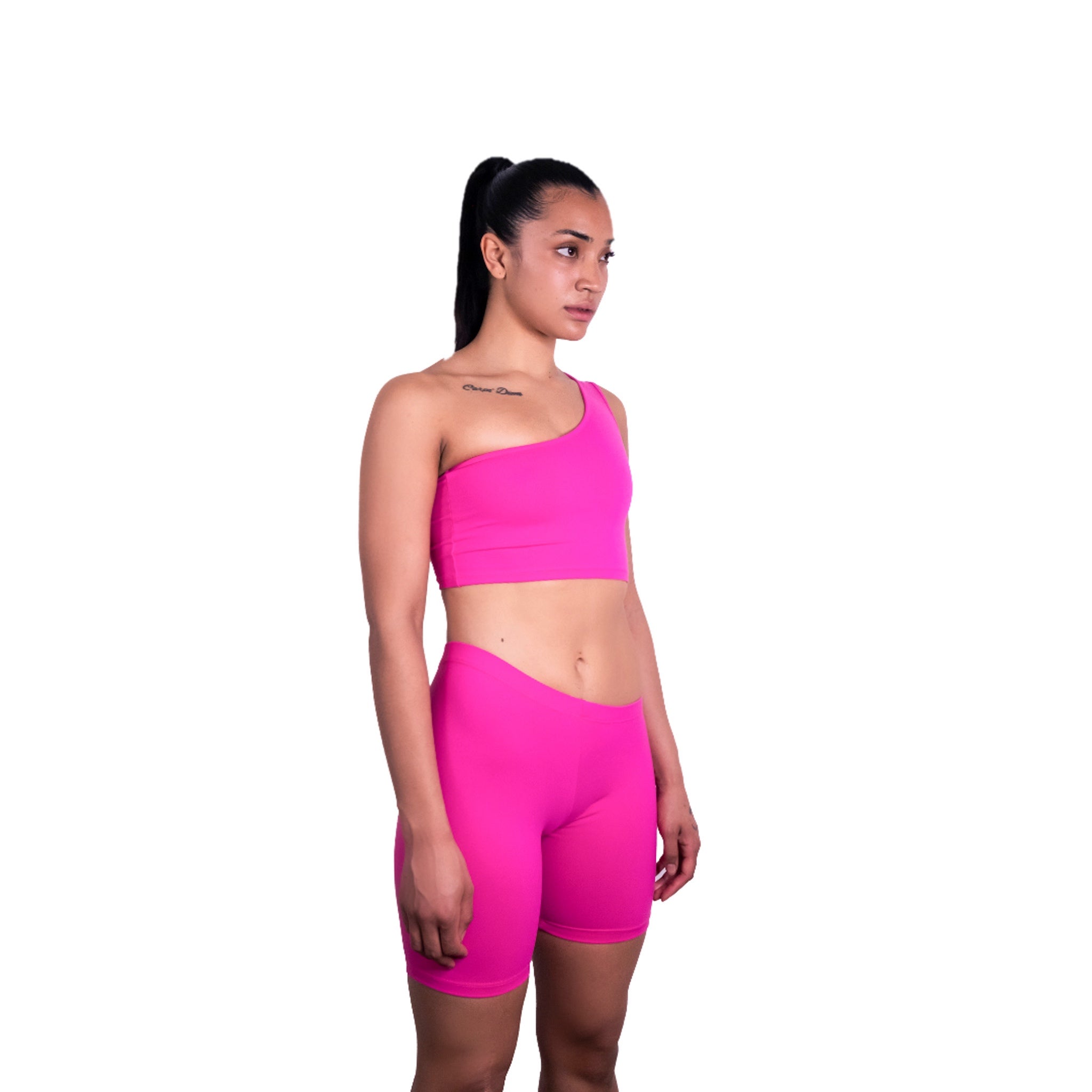 AVERY BIKER SHORTS- HOT PINK